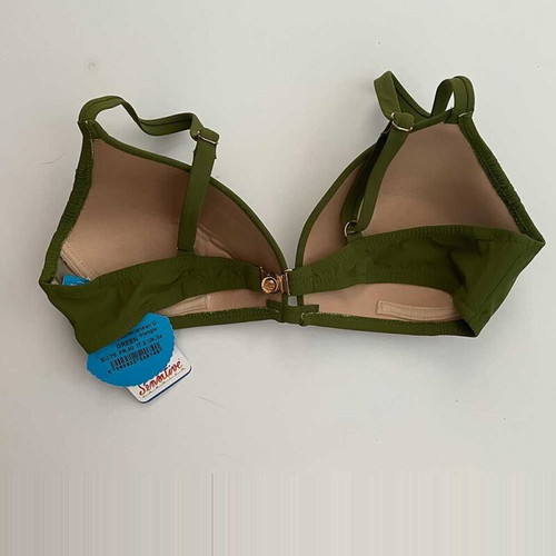 Luna triangle bikini top green-olive new