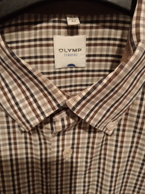 Olymp Tendenz plaid shirt 16.5"/42 L/XL like new, brown multicolor