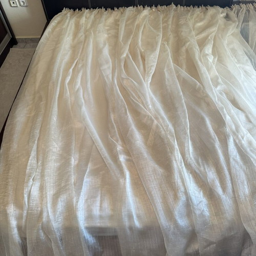 Luxury organza curtain ecru/champagne 220x700 cm like new with hooks