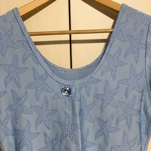 Anais blouse turquoise, new, decorated with stars and gem
