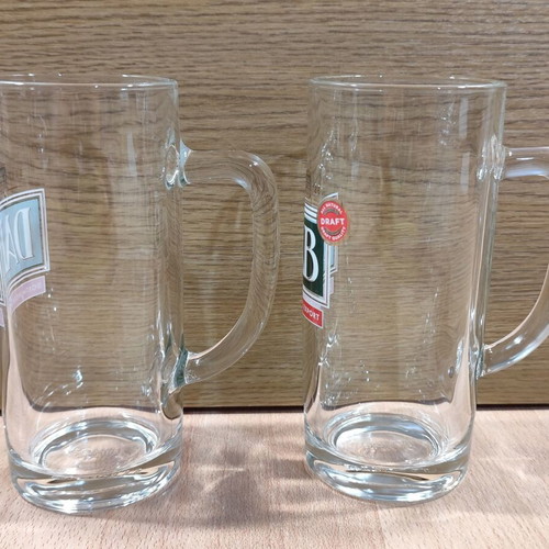 DAB Dortmunder Beer Set of Two Promotional Glass Mugs 0.4l Like New