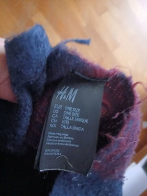 Pashmina wool scarf like new, beige and blue
