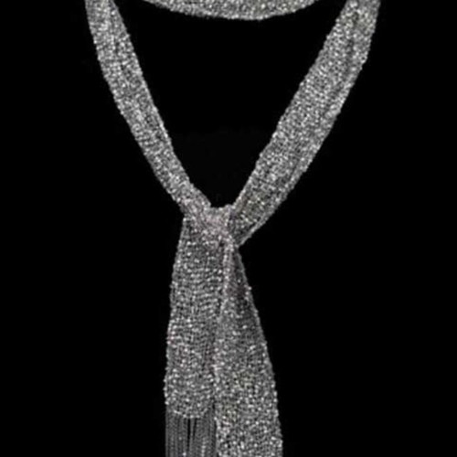 Silver scarf necklace 925, like new, length 99cm
