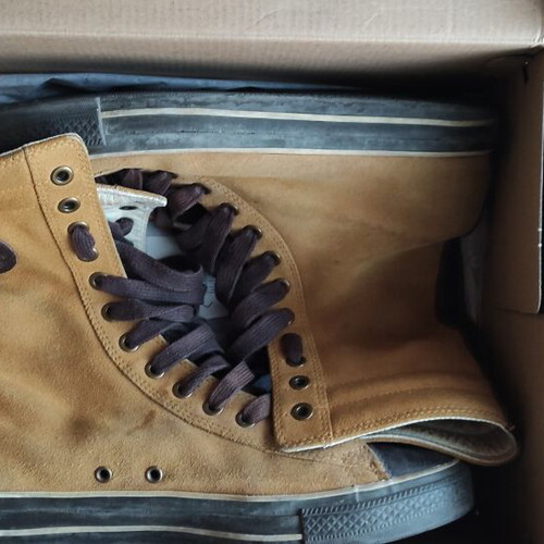 All Star leather high boots used, yellow, size 44.5
