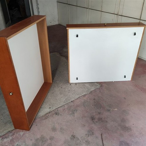Storage drawers used, set of 2, wooden with wheels for under bed