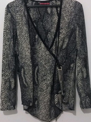 Phenomenon Evening Blouse New with Wrap and Rhinestones