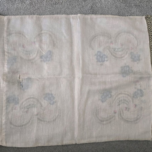 Vintage embroidered pillowcase used with golden details