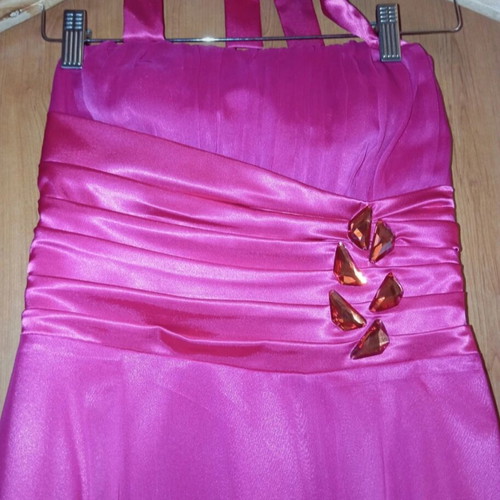 Chiffon satin dress like new with matching pink scarf, size S