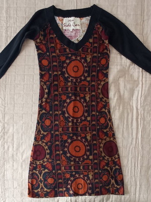 Miss Sidecar printed stretch dress like new, cotton