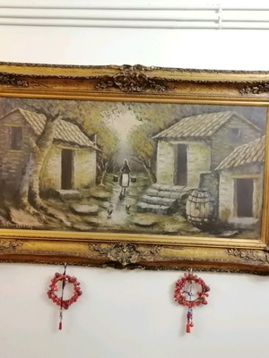 Oil painting by S. Georgantas used with carved frame 152×0.90 cm