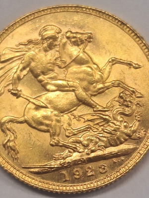 Χρυσή αγγλική λίρα 1923 σπάνια, σαν καινούργιο
