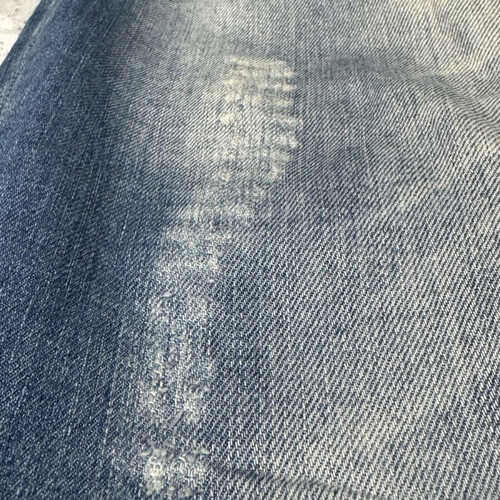 Jeans like new blue color with bows, size S/M