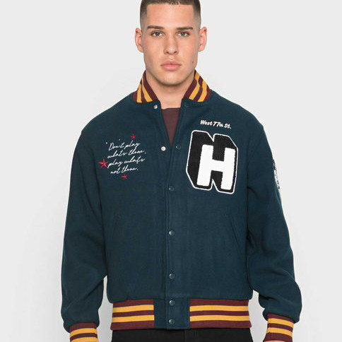 HUF x Miles Davis Pangaea Varsity Jacket new, men's size L, wool blend
