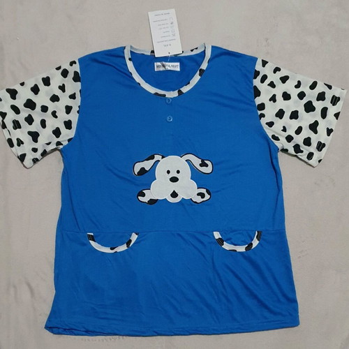 Women's pajama shirt new, size L, blue with dog design