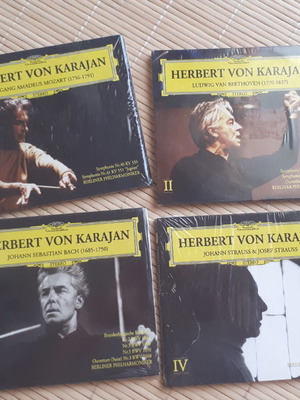 Herbert Von Karajan CDs set of four new, Mozart Beethoven Bach Strauss