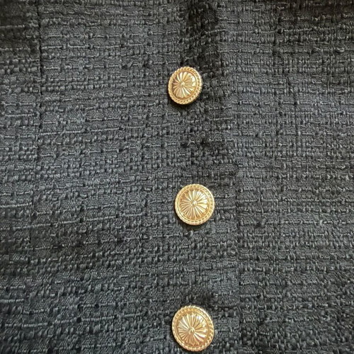 Bustier black boucle with gold buttons new, size XS