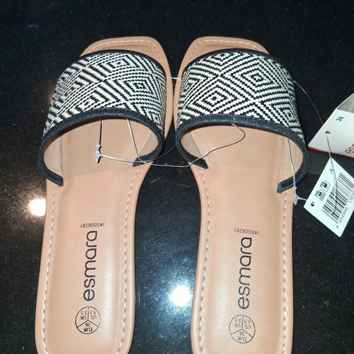 Esmara flip flops new, size 36, black and beige