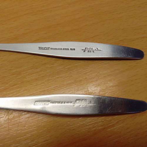 Vintage spoon and fork used from PIA Airlines Pakistan