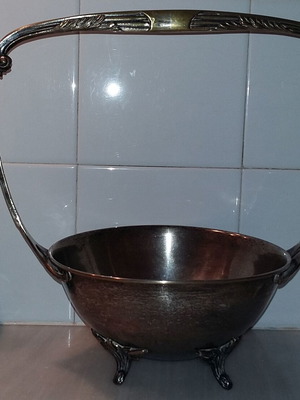 Silver-plated decorative bowl used, antique