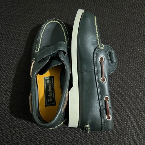 Timberland boys leather moccasins size 29 like new blue