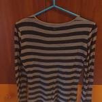 Max Mara wool striped blouse with V-neck like new, long sleeves