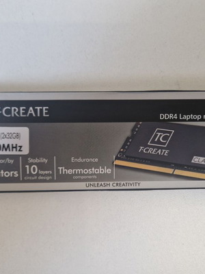 Team T-Create DDR4 64GB (2 x 32GB) 260 Pin Non-ECC Unbuffered DIMM laptop memory like new