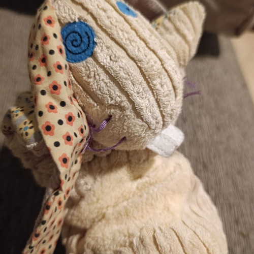Les Déglingos Coquelicos the Rabbit hand puppet doudou