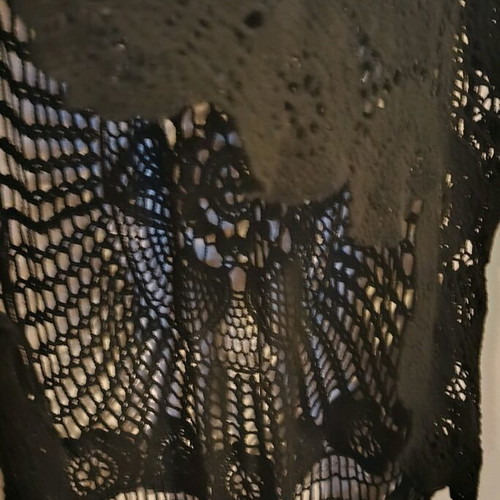 Women's long knitted blouse black, new, size L