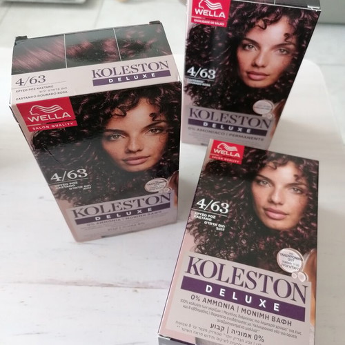 Koleston Deluxe Hair Dye No 4.63 Golden Rose Brown 3 Pack new