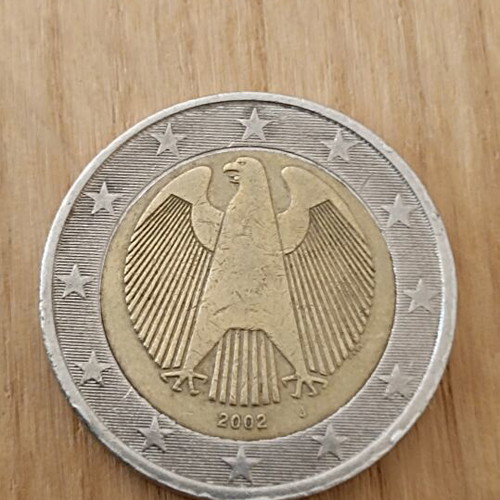 German 2 Euro 2002 coin with error