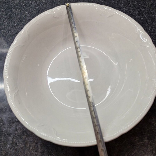Kerameikos salad bowl used, white porcelain with embossed decoration