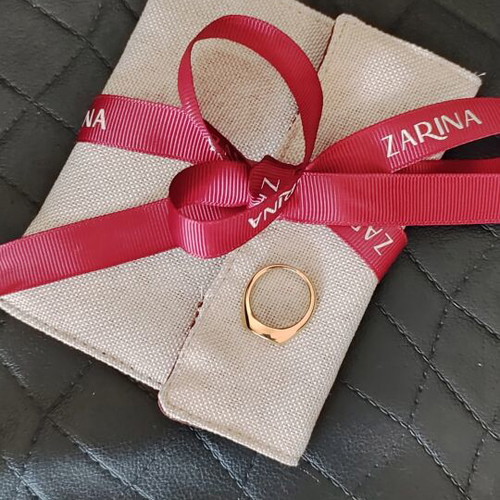 Zarina Signet Ring with Champagne Cubic Zirconia, New