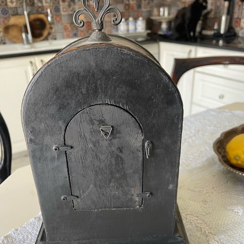 Wooden clock used, table, analog, needs repair