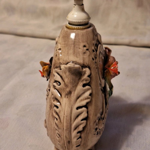 Large Kapodimonte cologne bottle used, pre-war
