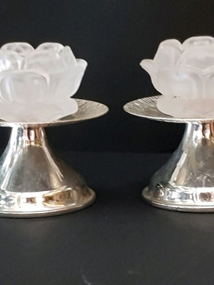 Κηροπήγια μεταχειρισμένα, σετ δύο, ασυνήθιστο σχέδιο δεκαετίας 70