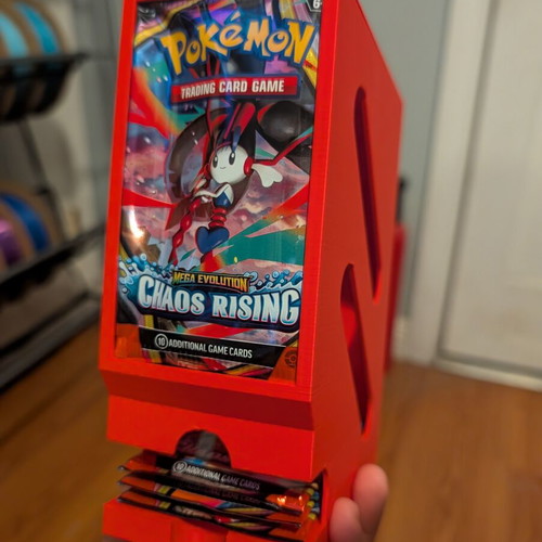 3D printed card dispenser for Pokemon TCG and similar packs, black, pack of 2