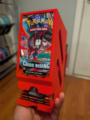 3D printed card dispenser for Pokemon TCG and similar packs, black, pack of 2