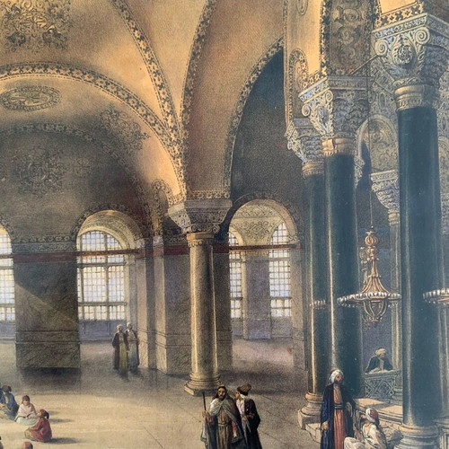 Aya Sofia lithograph print Constantinople like new