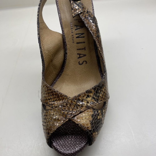 Hispanitas high-heeled sandals like new, beige and brown, size 38