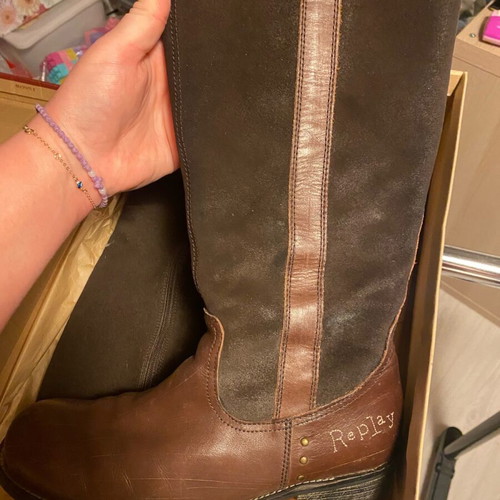 Replay vintage leather boots like new brown size 41