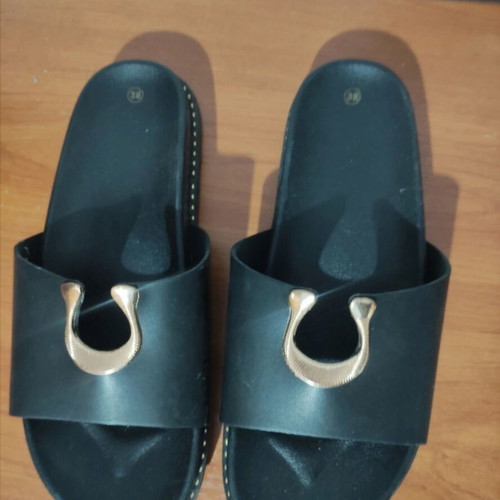 Luigi black slippers like new, size 38