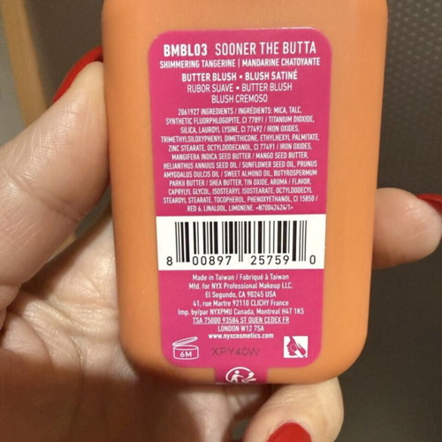 Nyx Buttermelt Blush 03 Sooner The Butta new, mandarin with shiny shimmer