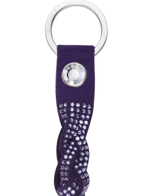 Swarovski δερμάτινος κρίκος για κλειδιά μωβ καινούργιος