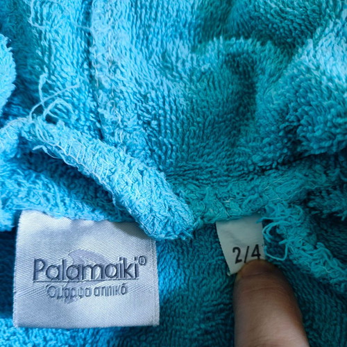 Palamaiki children's bathrobe used, blue, size 2/4, cotton terry