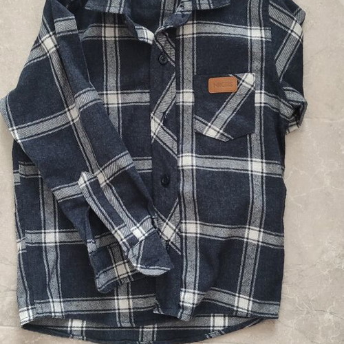 Energiers winter plaid shirt for boy size 3 like new, white and blue