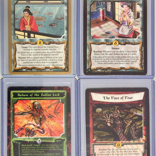 Legend Of The Five Rings 4 cards used, 1996-2000 lot