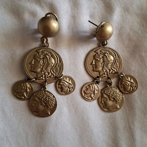 Bronze coin style earrings like new