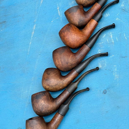 Briar Tobacco Pipes used, vintage lot of 7, various designs