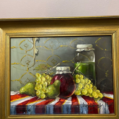 Painting by Iason Oikonomopoulos used on canvas with frame 1979