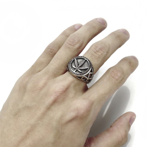 Men's ring stainless steel new, silver color, size 63